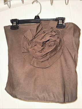 ZARA Size M Brown Floral Appliqué Women’s Tube Top New without tags